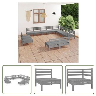 vidaXL Pallet Loungehoekbank - Grijs - 63.5 x 63.5 x 62.5 cm - Geïmpregneerd Grenenhout