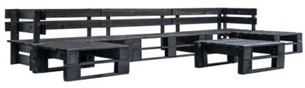 vidaXL Pallet loungeset - 330 x 126 x 55 cm - zwart geïmpregneerd grenenhout