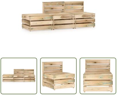 vidaXL Pallet Loungeset - Grenenhout - 60 x 70 x 66 cm - groen geïmpregneerd