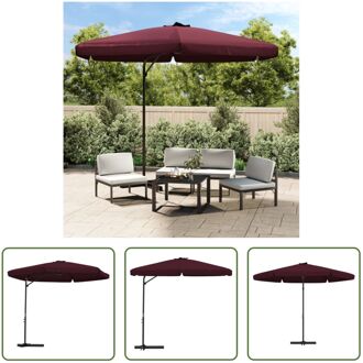 vidaXL Parasol 300x250 cm - Bordeauxrood - UV-beschermend polyester - Stevige kruisvoet - Stabiel en duurzaam