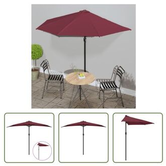 vidaXL Parasol Bordeauxrood 300 x 155 x 223 cm - UV-beschermend polyester