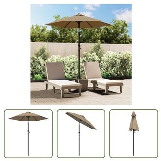 vidaXL Parasol Deluxe - Taupe/Donkergrijs - 200 x 224 cm - Inklapbaar - Kantelbaar - UV-beschermend en