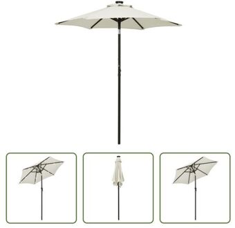 vidaXL Parasol Elegante Zand en Donkergrijze 200 x 211 cm - UV-Beschermend Polyester - Kantelbaar - Grijs