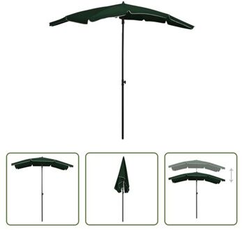 vidaXL Parasol Groen Polyester - 200 x 130 x 234 cm - UV-beschermend - Stalen paal - Kantelfunctie