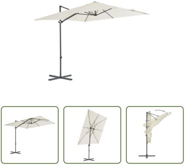 vidaXL Parasol - Hangend - 250x250x247cm - Zandkleurig - UV-beschermend polyester - Kantelbaar en draaibaar - Beige