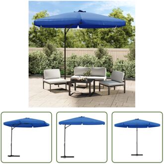 vidaXL Parasol Harmonia - Tuinparasol - 300 x 250 cm - UV-beschermend polyester - Stalen paal Blauw