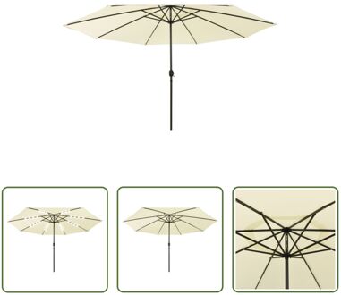 vidaXL Parasol LED-Verlichting - Tuinparasol 400x267 cm - Zand - Polyester - Metaal Beige