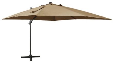 vidaXL Parasol Luxe - 300x300x258 cm - Inclusief LED-verlichting - Taupe