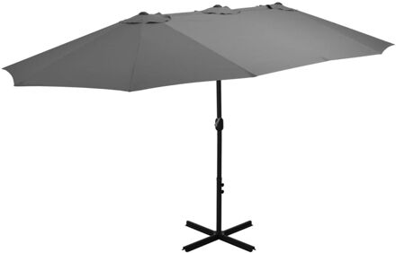 vidaXL Parasol met aluminium paal 460x270 cm antraciet Grijs