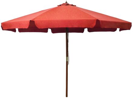 vidaXL Parasol met houten paal 330 cm terracottakleurig Bruin