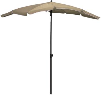 vidaXL Parasol met paal 200x130 cm taupe