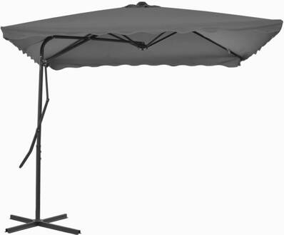 vidaXL Parasol met stalen paal 250x250 cm antraciet Grijs