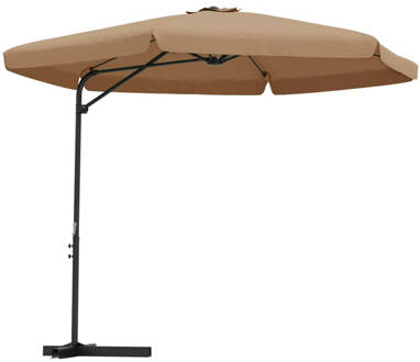 vidaXL Parasol met stalen paal 300 cm taupe