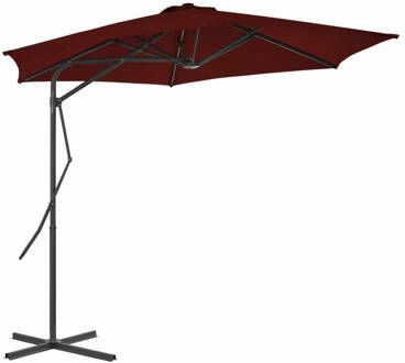 vidaXL Parasol met stalen paal 300x230 cm bordeauxrood