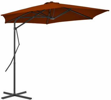 vidaXL Parasol met stalen paal 300x230 cm terracottakleurig Bruin