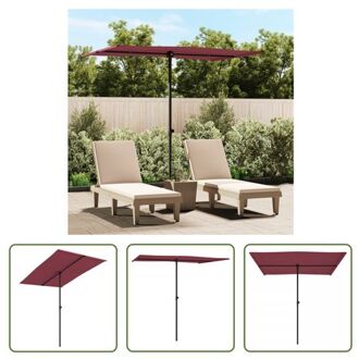 vidaXL Parasol Outdoor - Bordeauxrood - 200 x 150 cm - UV-beschermend polyester - Stalen paal