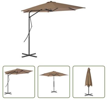 vidaXL Parasol - Stof en Stalen Paal - 300x230 cm - Taupe