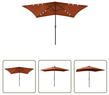 vidaXL Parasol Terracotta 200x300x247 cm - UV-beschermend en draagbaar Bruin