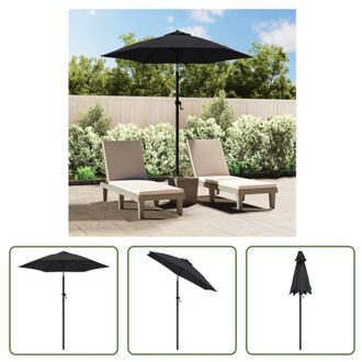 vidaXL Parasol The Living Store Deluxe - Tuinparasol - 200 x 224 cm - Kantelbaar - Zwart/donkergrijs