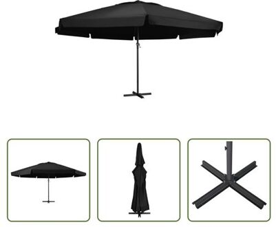 vidaXL Parasol The Living Store - scherming - 500 x 385 cm - UV-beschermend Zwart