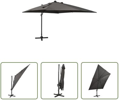 vidaXL Parasol The Living Store Tuinparasol - 300 x 300 x 258 cm - Antraciet Grijs