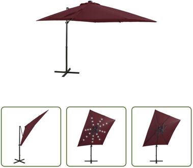 vidaXL Parasol Tuin LED 250x230 cm - Bordeuxrood