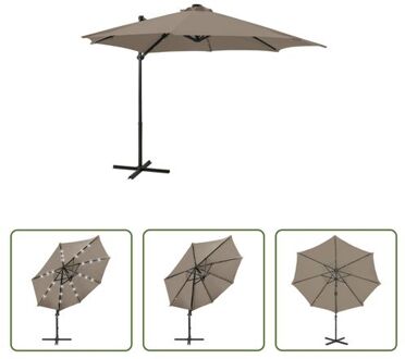 vidaXL Parasol Tuin LED 300x238 cm - Taupe