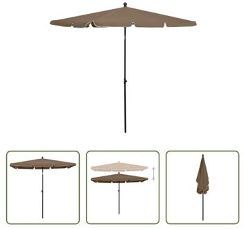 vidaXL Parasol - UV-beschermend polyester - Staal - 210x140x238cm - Taupe