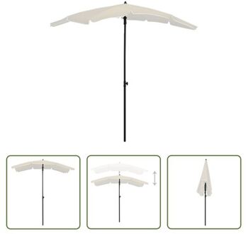 vidaXL Parasol Zand 200x130x234 cm - UV-beschermend polyester en staal Crème