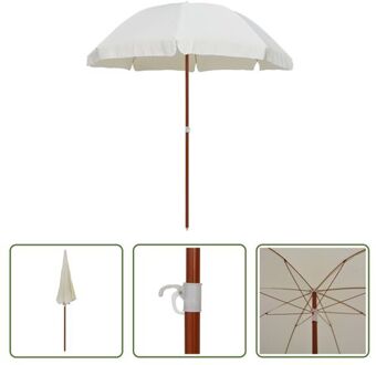 vidaXL Parasol Zand 240 cm - UV-beschermend Polyester Beige