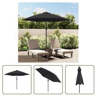 vidaXL Parasol - Zwart - 300 x 222 cm - 38 mm paaldiameter - Polyester