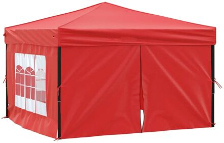 vidaXL Partytent inklapbaar met zijwanden 3x3 m rood