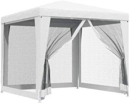 vidaXL Partytent met 4 mesh zijwanden 2,5x2,5 m wit