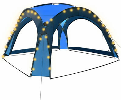 vidaXL Partytent met LED en 4 zijwanden 3,6x3,6x2,3 m blauw