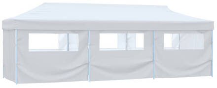 vidaXL Partytent pop-up met 8 zijwanden 3x9 m wit