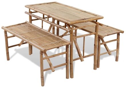 vidaXL Picknick tafel set inklapbaar bamboe 3-delig Bruin