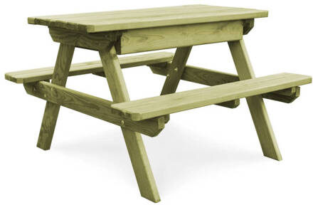 vidaXL Picknicktafel met banken 90x90x58 cm geïmpregneerd grenenhout Groen