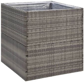 vidaXL Plantenbak 80x80x80 cm poly rattan grijs