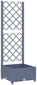 vidaXL Plantenbak met latwerk 40x40x121,5 cm polypropeen Grijs