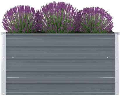 vidaXL Plantenbak verhoogd 100x100x45 cm gegalvaniseerd staal grijs