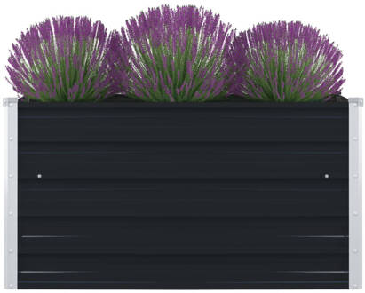 vidaXL Plantenbak verhoogd 100x100x45cm gegalvaniseerd staal antraciet Grijs