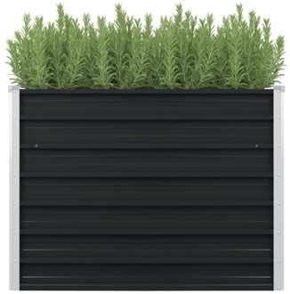 vidaXL Plantenbak verhoogd 100x100x77 cm gegalvaniseerd staal Grijs