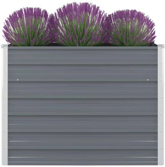 vidaXL Plantenbak verhoogd 100x100x77 cm gegalvaniseerd staal grijs