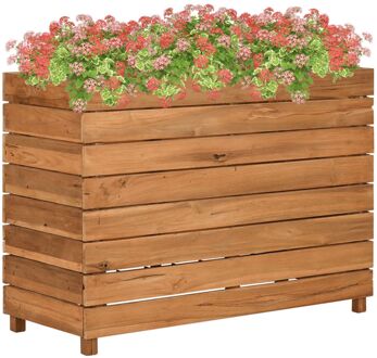 vidaXL Plantenbak verhoogd 100x40x72 cm gerecycled teakhout en staal Bruin