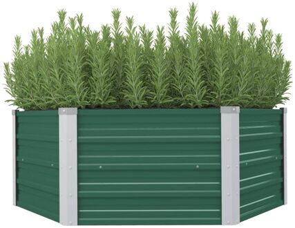 vidaXL Plantenbak verhoogd 129x129x46 cm gegalvaniseerd staal groen Grijs