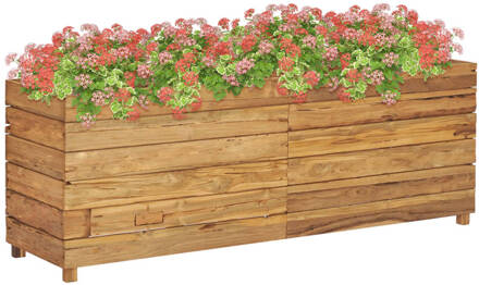 vidaXL Plantenbak verhoogd 150x40x55 cm gerecycled teakhout en staal  VDXL_47426