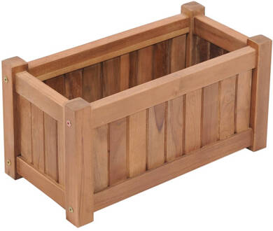 vidaXL Plantenbak verhoogd 50x25x25 cm massief teakhout Bruin