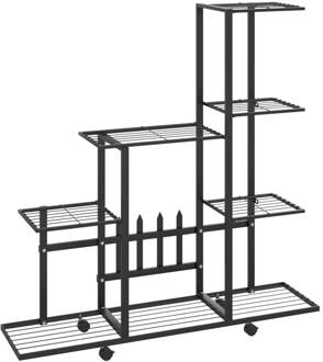 vidaXL Plantenstandaard Zwart 94.5 x 25 x 92.5 cm