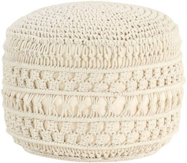 vidaXL Poef macramé handgemaakt 45x30 cm katoen Beige