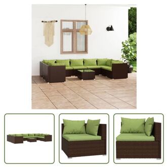 vidaXL Poly Rattan Hoekbank Set - Bruin - Modulair Design - Waterbestendig PE-rattan - Stevig frame